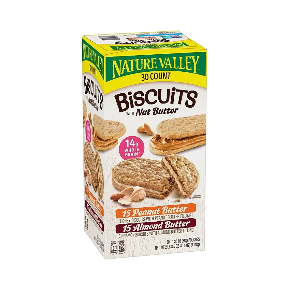 Nature Valley Honey Peanut Butter/Cinnamon Almond Butter Nut Bar, 40.5 oz., 30 Bars/Box (220-01046) Best
