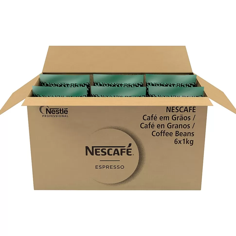 Nescafe Espresso Whole Bean Coffee, Medium Roast, 35.27 oz., 6/Carton (12338492) Flash Sale