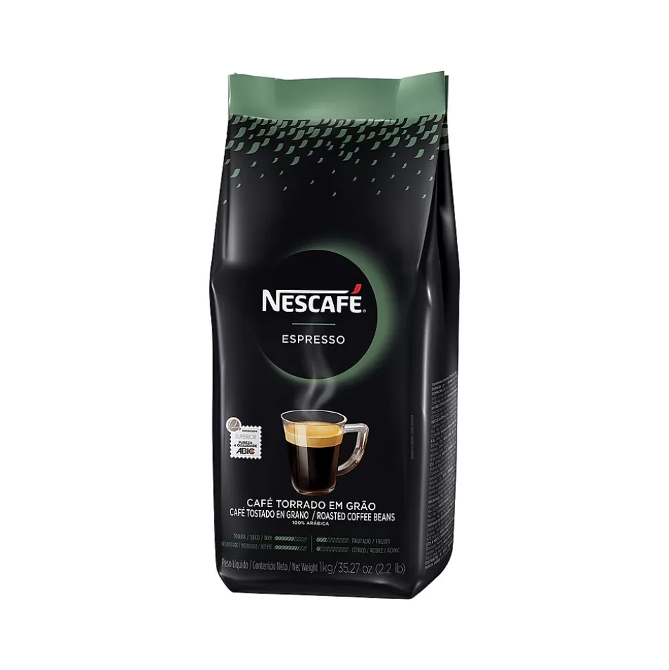 Nescafe Espresso Whole Bean Coffee, Medium Roast, 35.27 oz., 6/Carton (12338492) Flash Sale