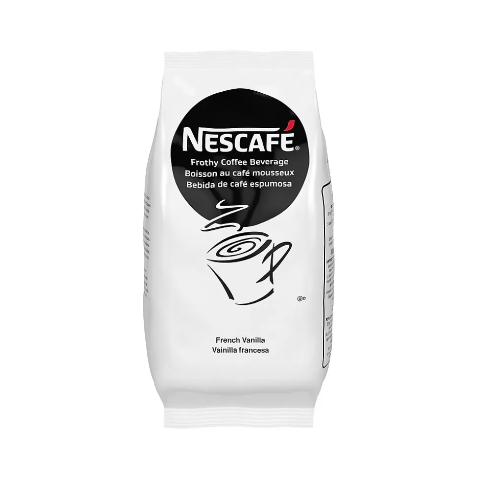 Nescafe French Vanilla Frothy Coffee Beverage Mix, Packet, 32 oz., 6/Carton (12025548) Clearance