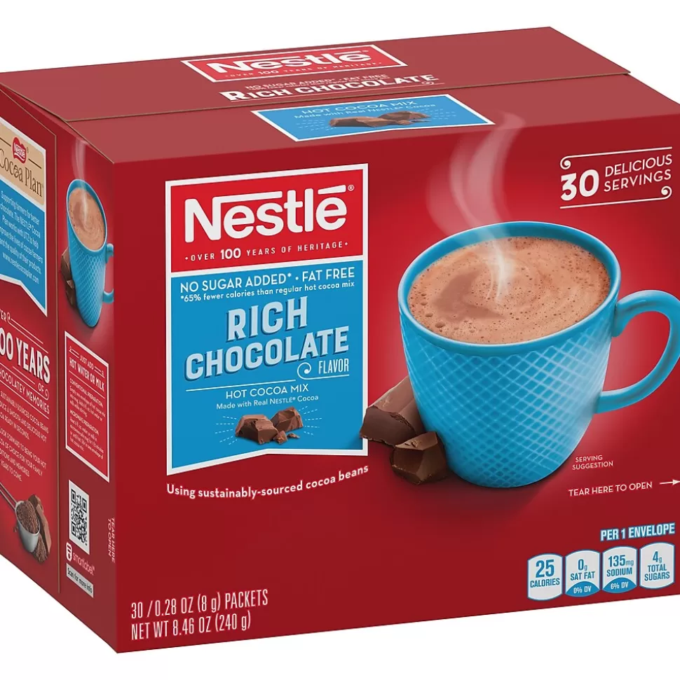 Nestle No Sugar Added Rich Chocolate Hot Cocoa, 0.28 oz, 30/Box (NES61411) Sale