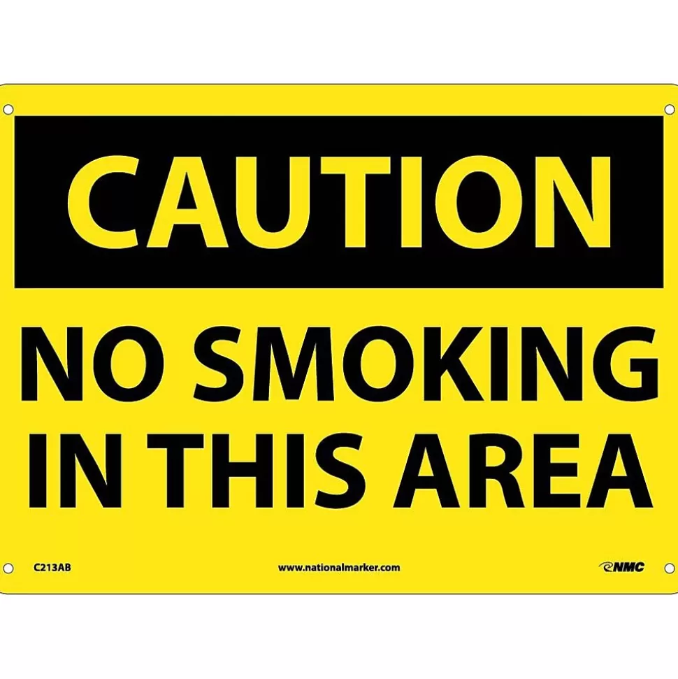 National Marker No Smoking In This Area, 10X14, .040 Aluminum, Caution Sign Best