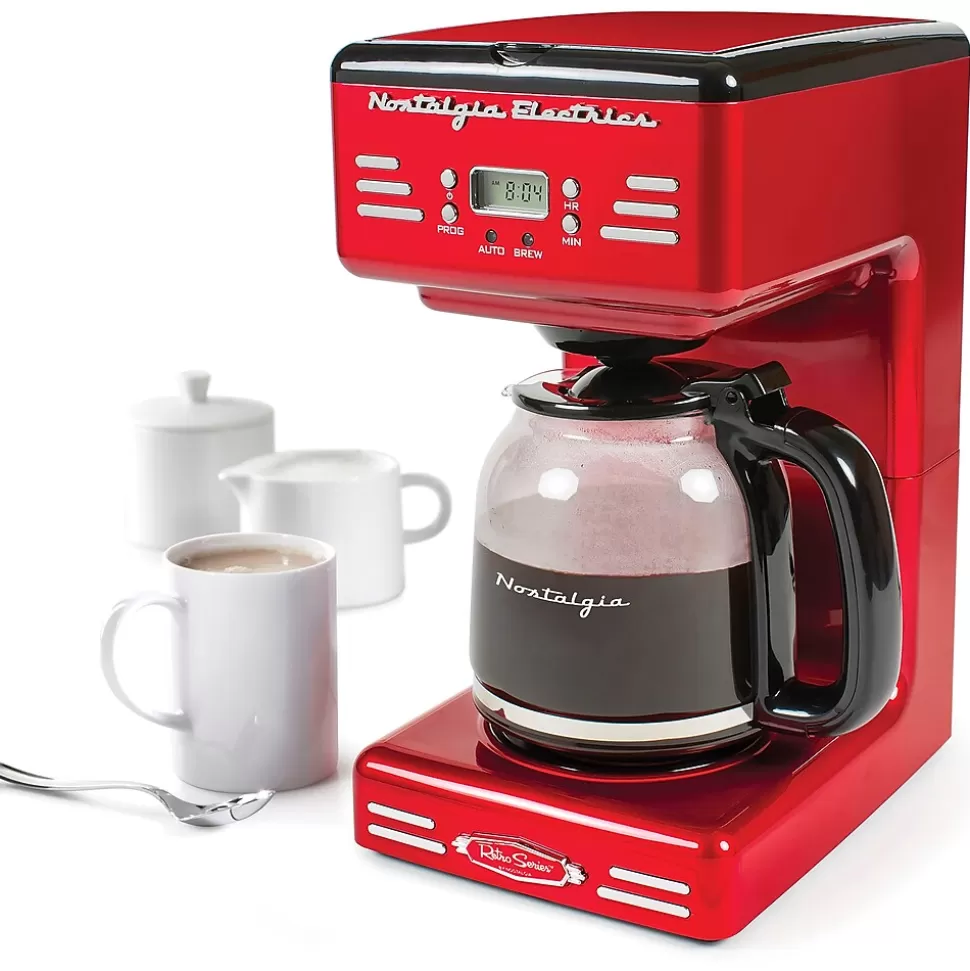 Nostalgia 12-Cups Automatic Drip Coffee Maker (NRCOF12RR) New
