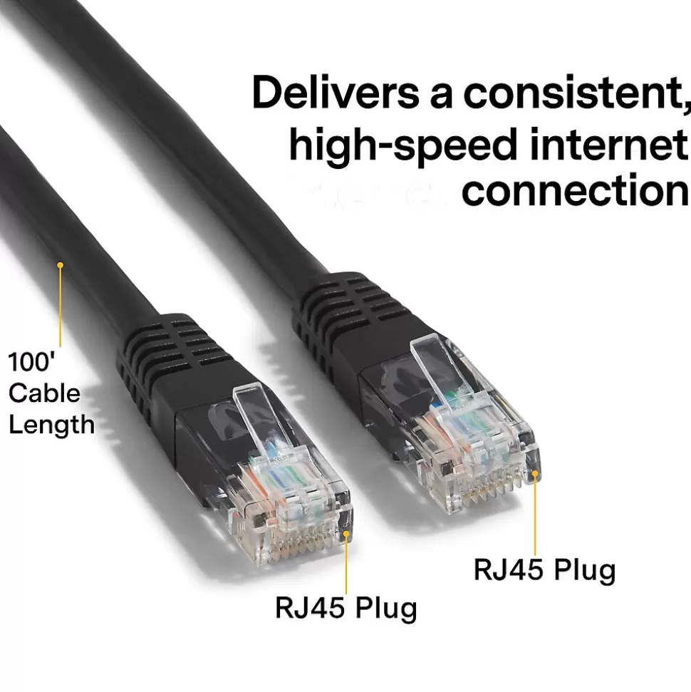 NXT Technologies ™ 100' CAT-6 Cable, Black (NX29932) Discount