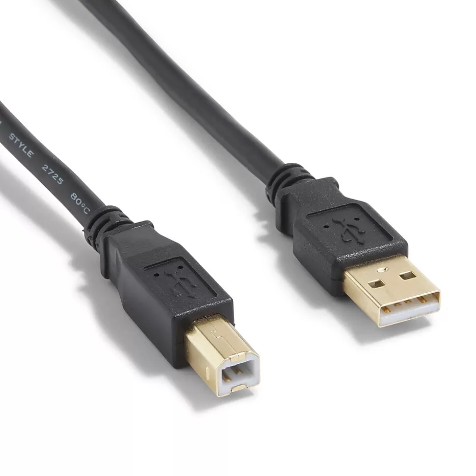 NXT Technologies ™ 16' USB B to USB A Printer Cable, Male to Male, Black (NX29931) Clearance