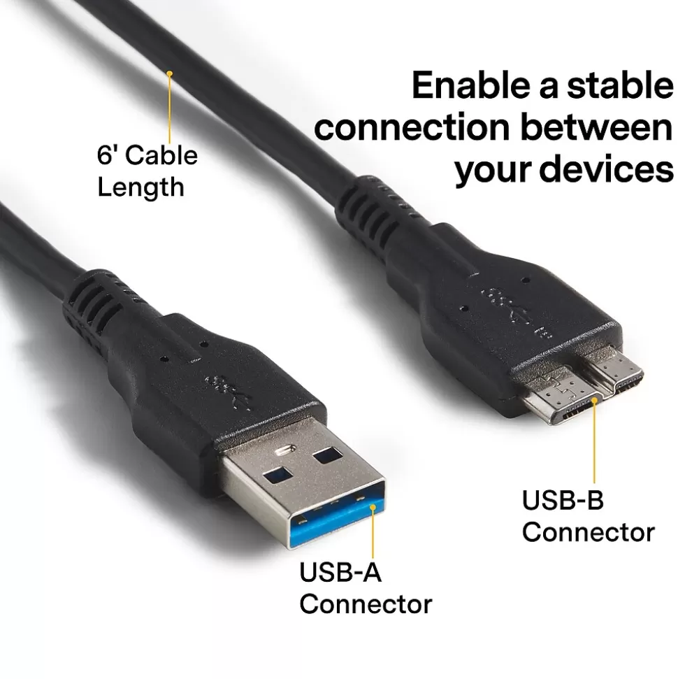 NXT Technologies 6' USB Type-A Male to Micro-USB Type-B Male, Black (NX29773) Flash Sale