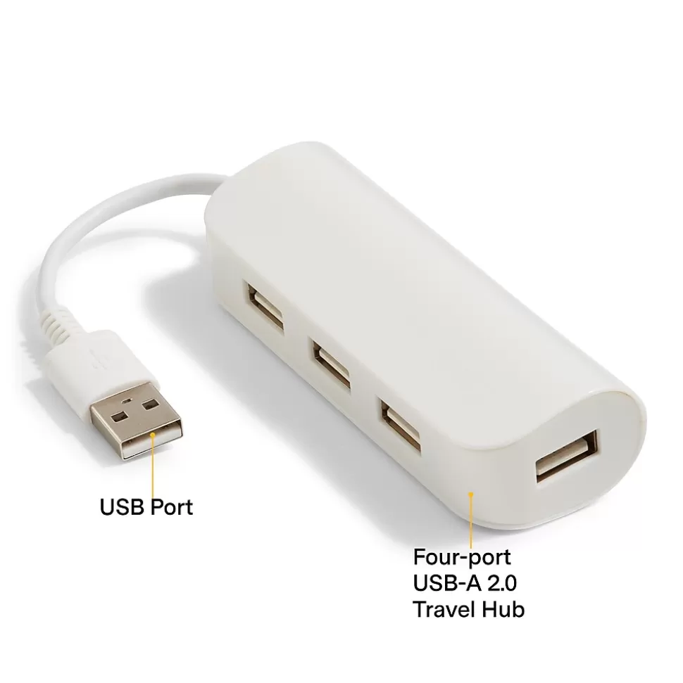 NXT Technologies ™ 4-Port USB 2.0 Hub, White (NX29758) Fashion