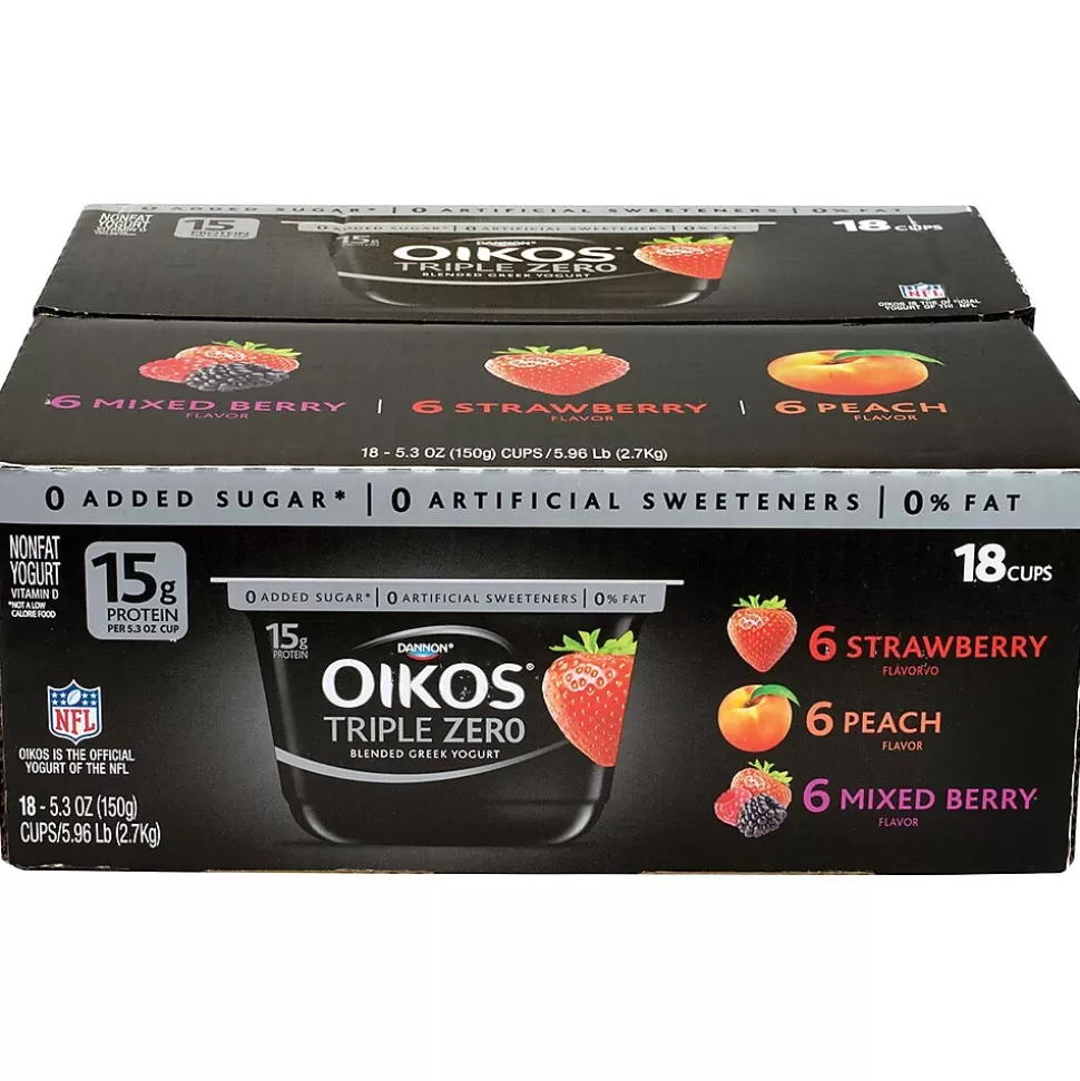 OIKOS Triple Zero Variety Yogurt, 5.3 oz., 18/Pack (01955) Fashion