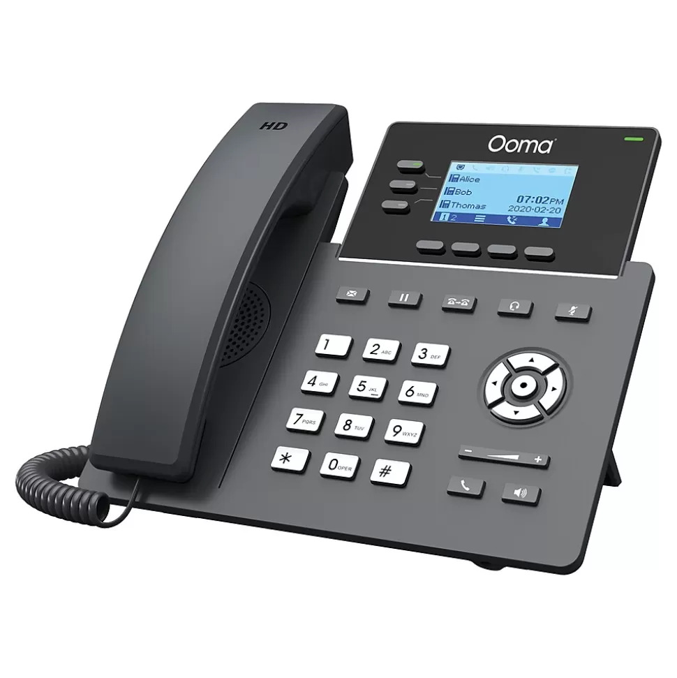 Ooma 3-Line VOIP Phone with Digital Answering, Black (2603) Store