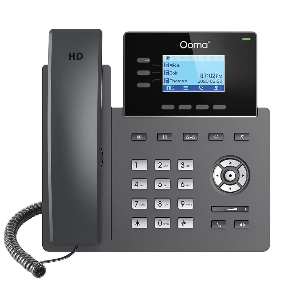 Ooma 3-Line VOIP Phone with Digital Answering, Black (2603) Store