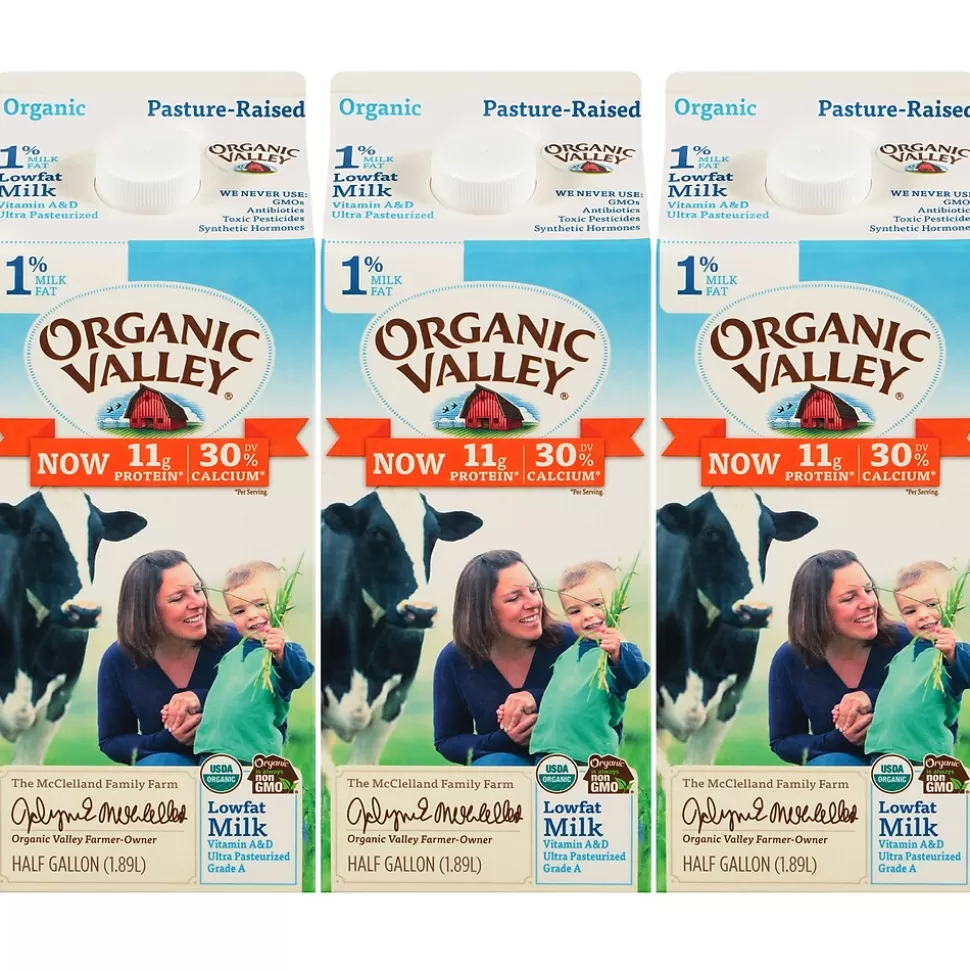 Organic Valley 1% Milk, 64 oz., 3/Pack (307-00349) Hot