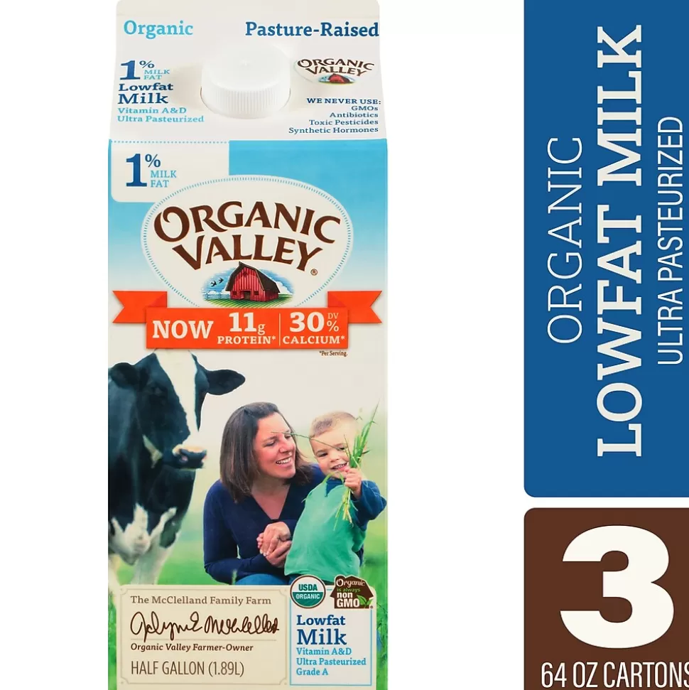 Organic Valley 1% Milk, 64 oz., 3/Pack (307-00349) Hot