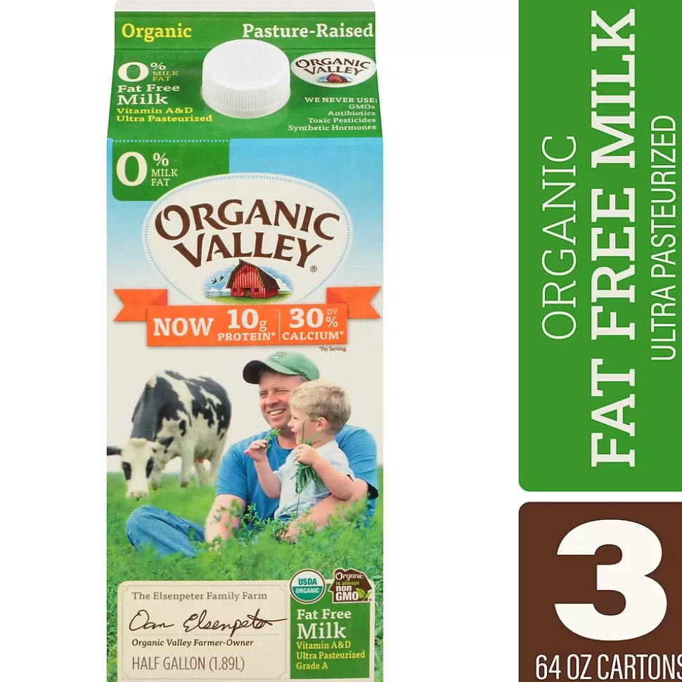 Organic Valley Skim Milk, 64 oz., 3/Pack (307-00350) Sale