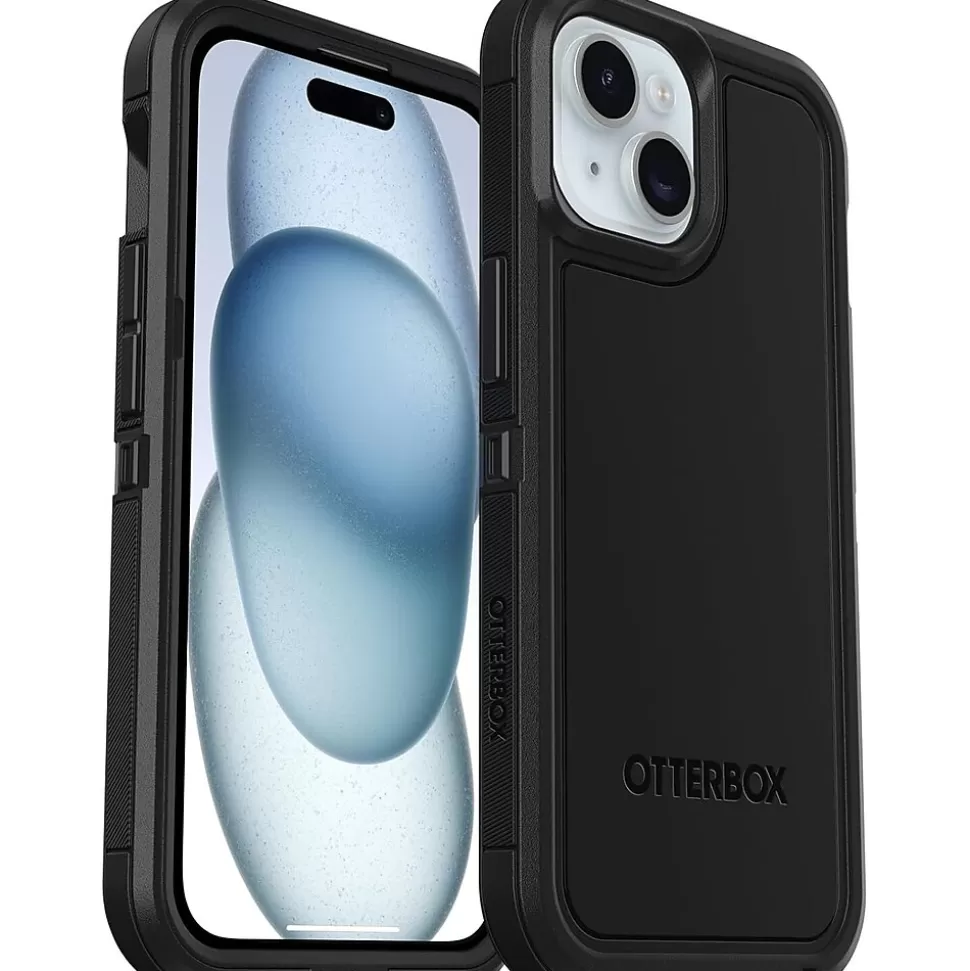 OtterBox Defender XT MagSafe Rugged Case for iPhone 15/14/13, Shock Absorbing, Black (77-92972) Store