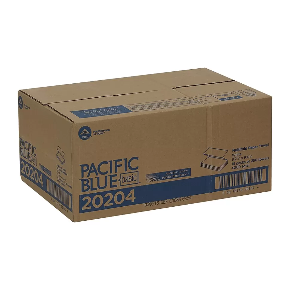Pacific Blue Basic Multifold Paper Towels, 1-ply, 250 Sheets/Pack, 16 Packs/Carton (20204) Cheap