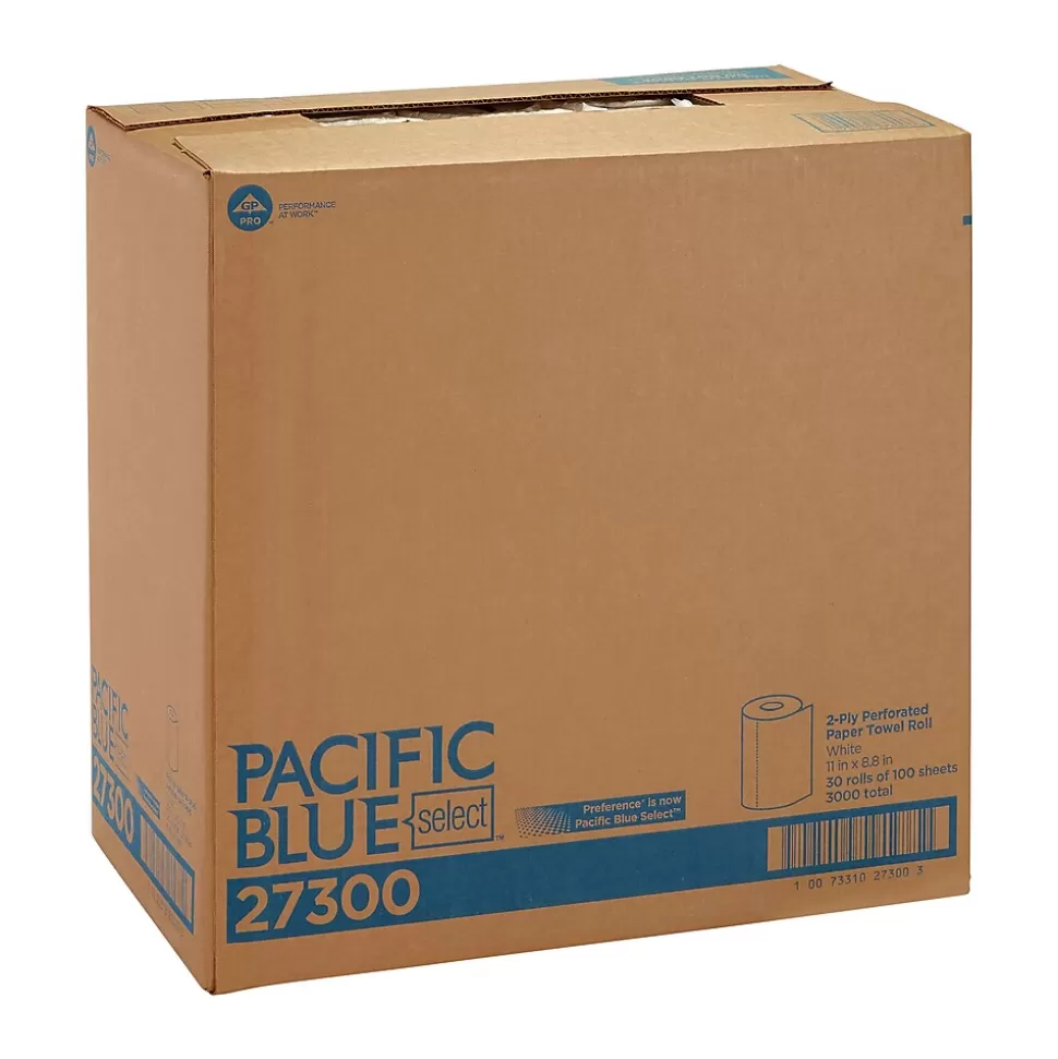 Pacific Blue Select Paper Towels, 2-ply, 100 Sheets/Roll, 30 Rolls/Pack (27300) Shop