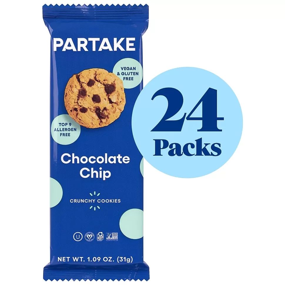 Partake Crunchy Chocolate Chip Cookie Snack Pack, 1.09 oz, 24/Pack (220-02417) Online