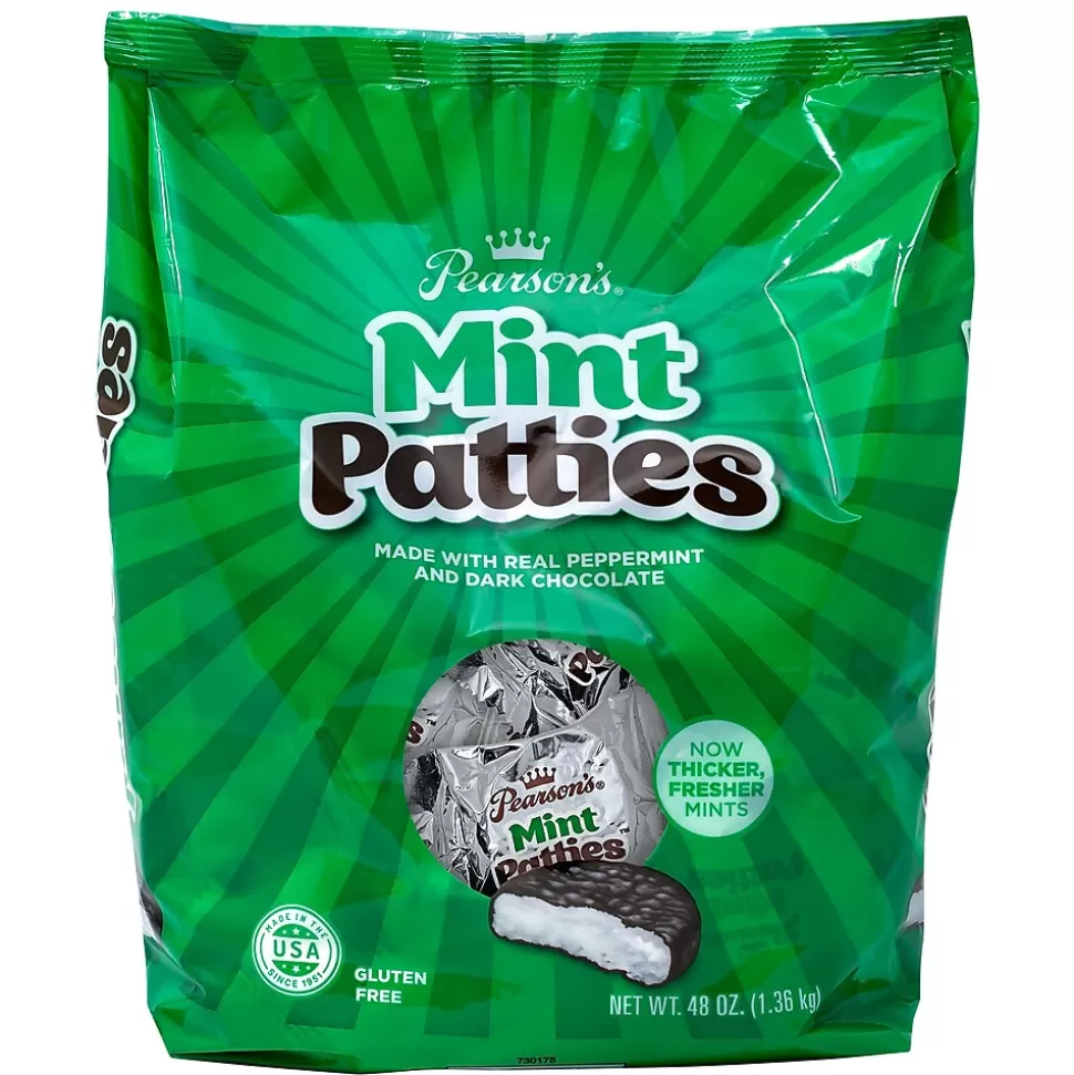 Pearson's Patties Dark Chocolate Mint Candy Bar, 48oz., 175/Carton (209-00558) Flash Sale