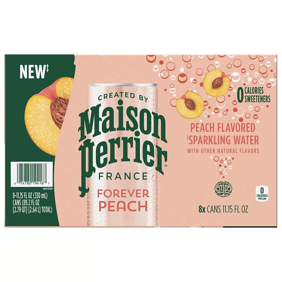 Perrier Peach Flavored Sparkling Mineral Water, 330 ml, 8/Pack (12350540) Best Sale