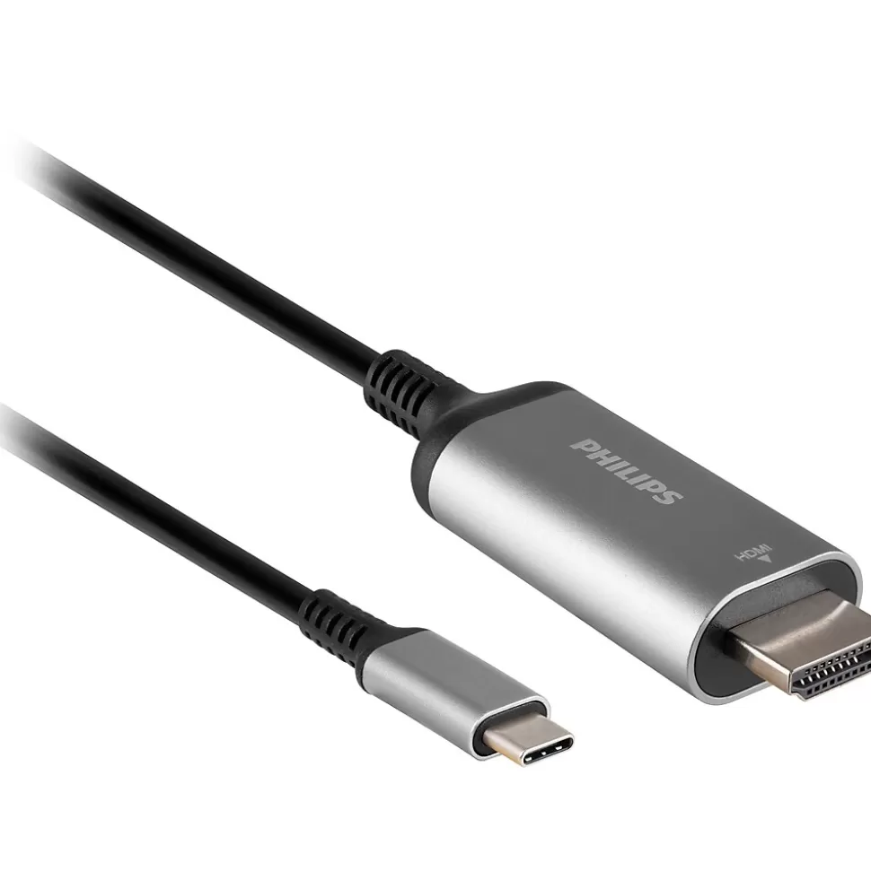 Philips Elite SWV9120C/27 6' USB-C to HDMI Adapter Cable, M/M, Black/Silver Best