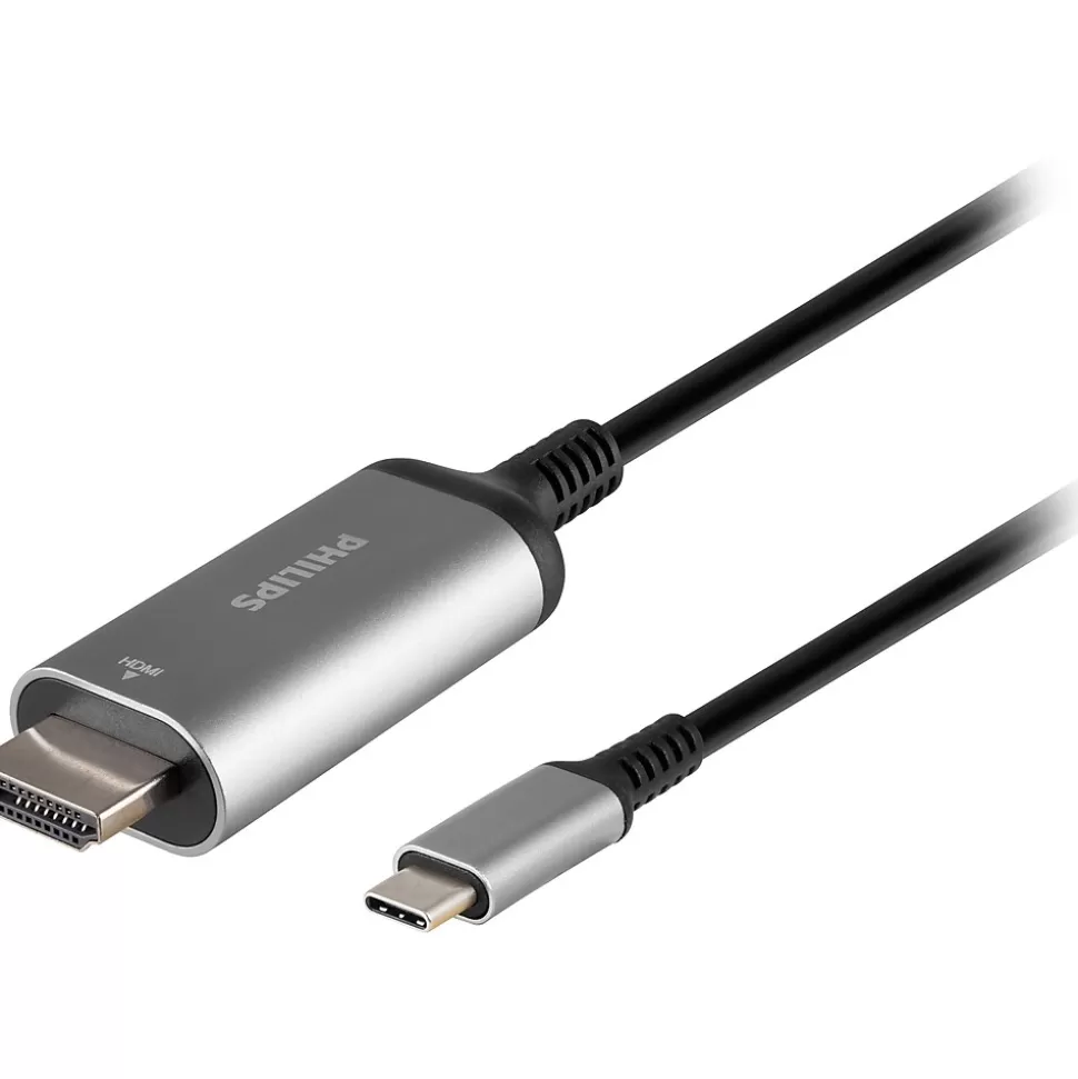 Philips Elite SWV9120C/27 6' USB-C to HDMI Adapter Cable, M/M, Black/Silver Best