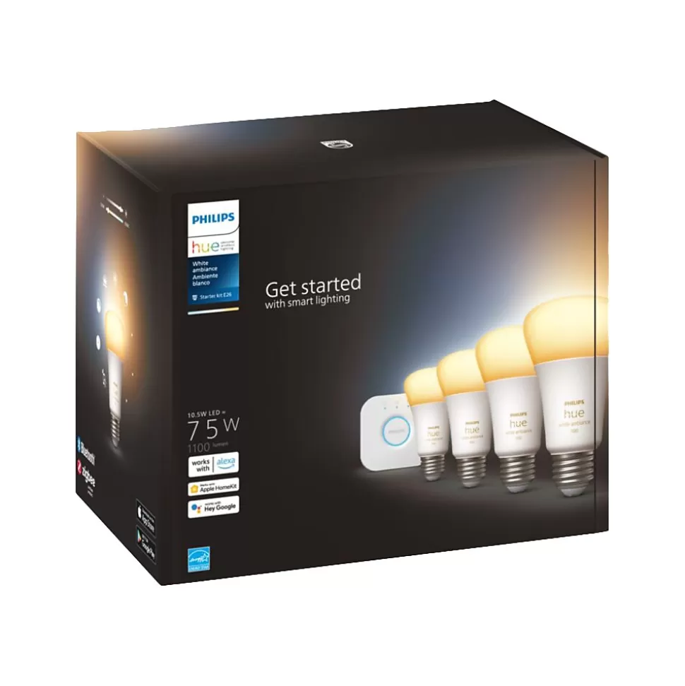 Philips Hue White Starter Kit, A19 2200K-6500K 10.5W E26 (563270) Sale