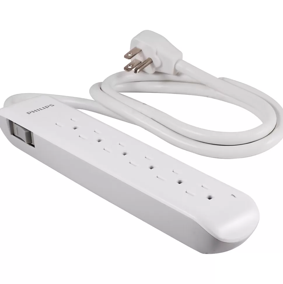 Philips 6-Outlet Surge Protector, 4', White (SPP3064WE/37) Discount