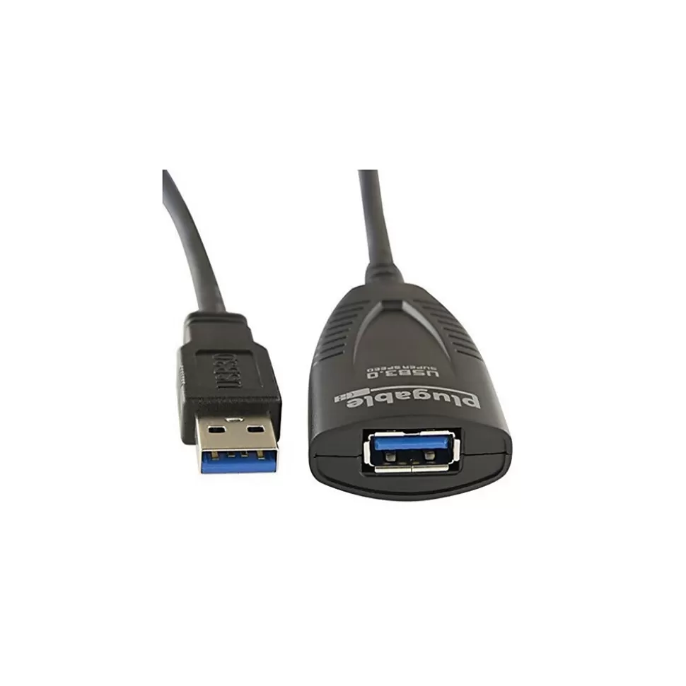 Plugable 16' USB 3.0 Type A Female/Male Power Extension Cord, Black (USB3-5M-D) Clearance