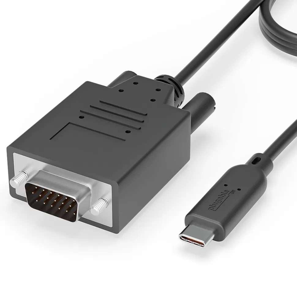 Plugable 6' VGA to USB-C Video Cable, Male to Male, Black (USBC-VGA-CABLE) Cheap