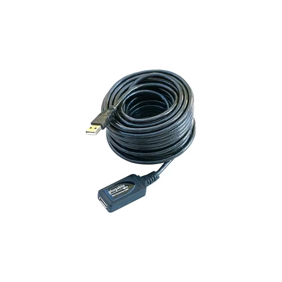 Plugable 10m USB 2.0 Type A Male/Female Active Extension Cable, Black (USB2-10M) Fashion