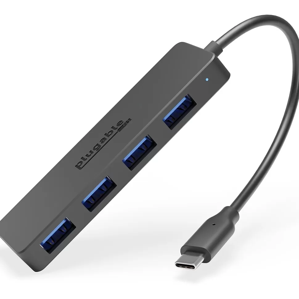 Plugable USB C to USB Adapter Hub, 4 Port USB 3.0 Hub, USB Splitter for Laptop Hot