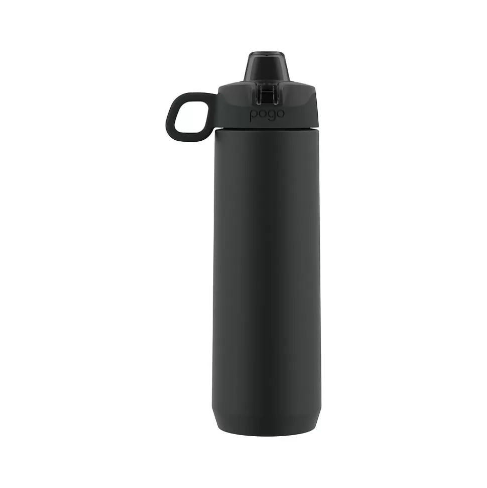 POGO GEAR ACTIVE Stainless Steel Water Bottle, 18 oz., Black (488-0887-400-6) Cheap