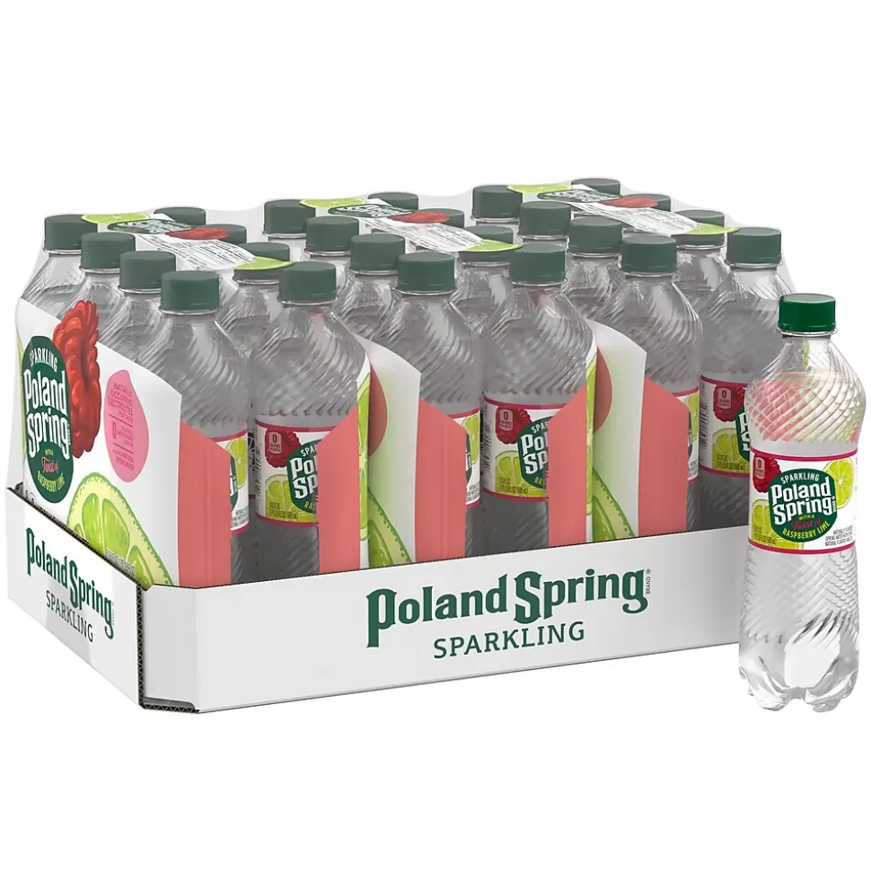Poland Spring Sparkling Water, Raspberry Lime, 16.9 oz. Bottles, 24/Carton (12349573/122058) Cheap