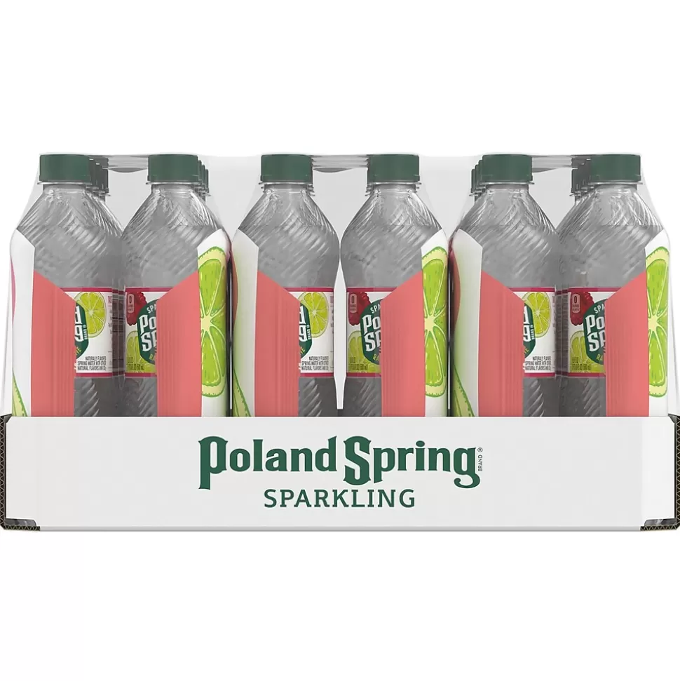 Poland Spring Sparkling Water, Raspberry Lime, 16.9 oz. Bottles, 24/Carton (12349573/122058) Cheap