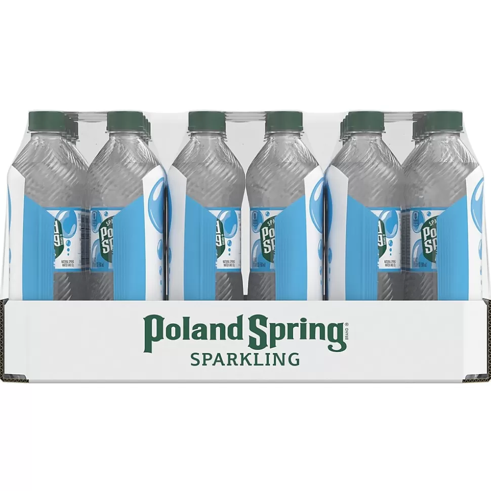 Poland Spring Sparkling Water, Simply Bubbles, 16.9 oz. Bottles, 24/Carton (12349574) Cheap