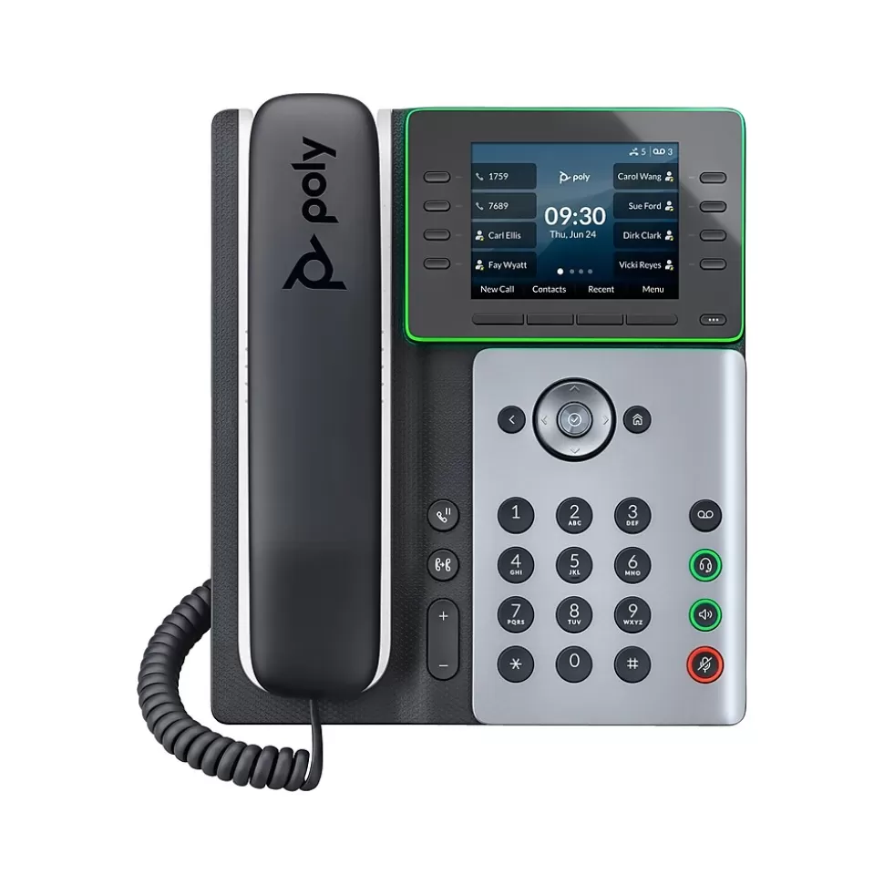 Poly Edge E350 32-Line VOIP Phone, White/Black (89B53AA) Store