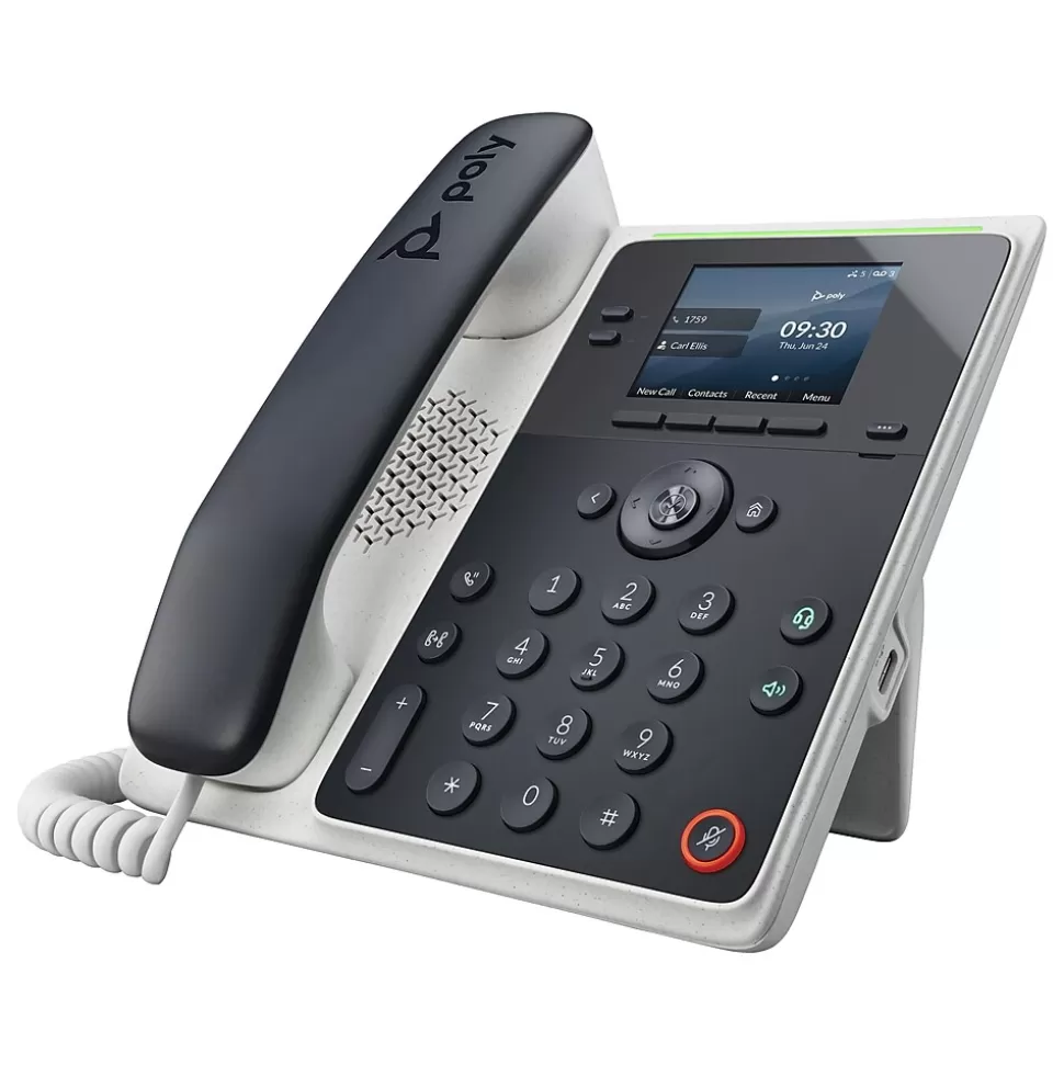 Poly Edge E100 8-Line VOIP Phone, White/Black (89B49AA) Fashion