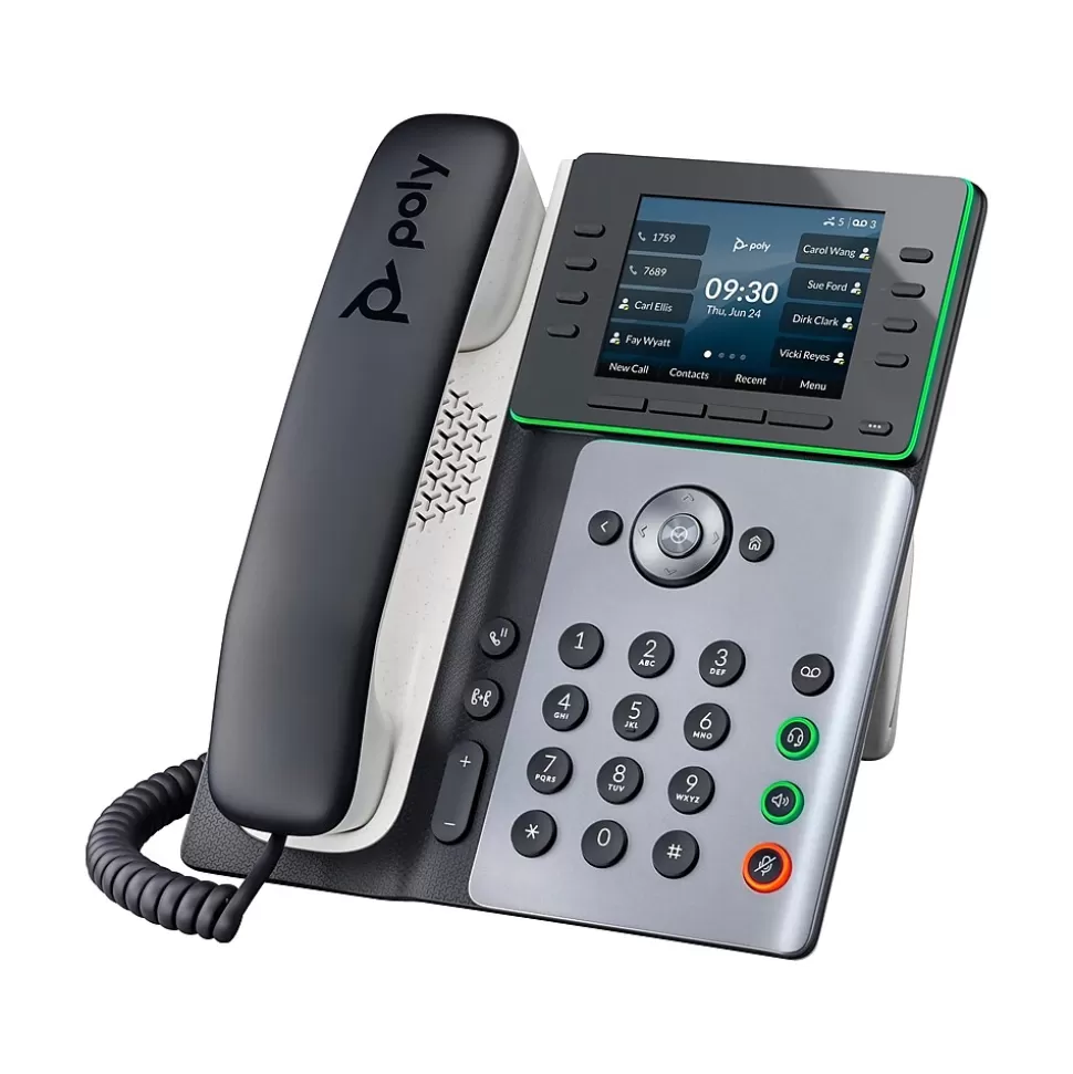 Poly Edge E350 32-Line VOIP Phone, White/Black (89B53AA) Store