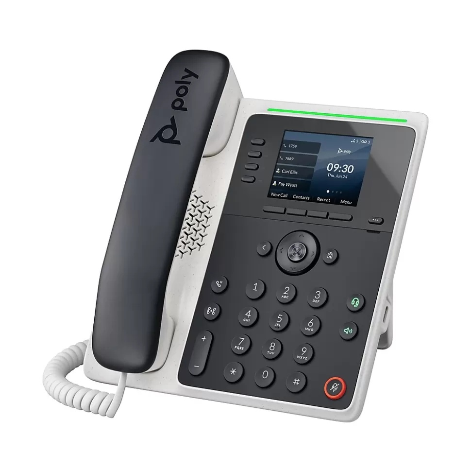 Poly Edge E220 16-Line VOIP Phone, White/Black (89B50AA) New