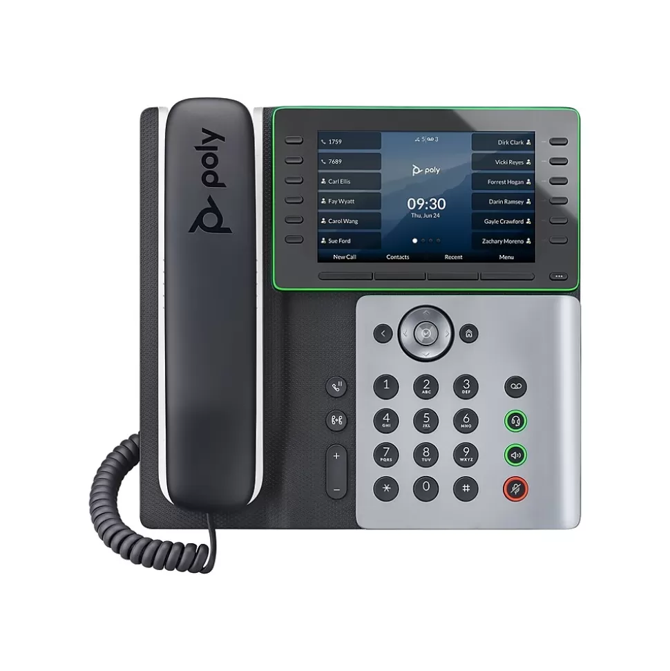 Poly Edge E550 VOIP Phone, Black/Silver (82M91AA) Outlet