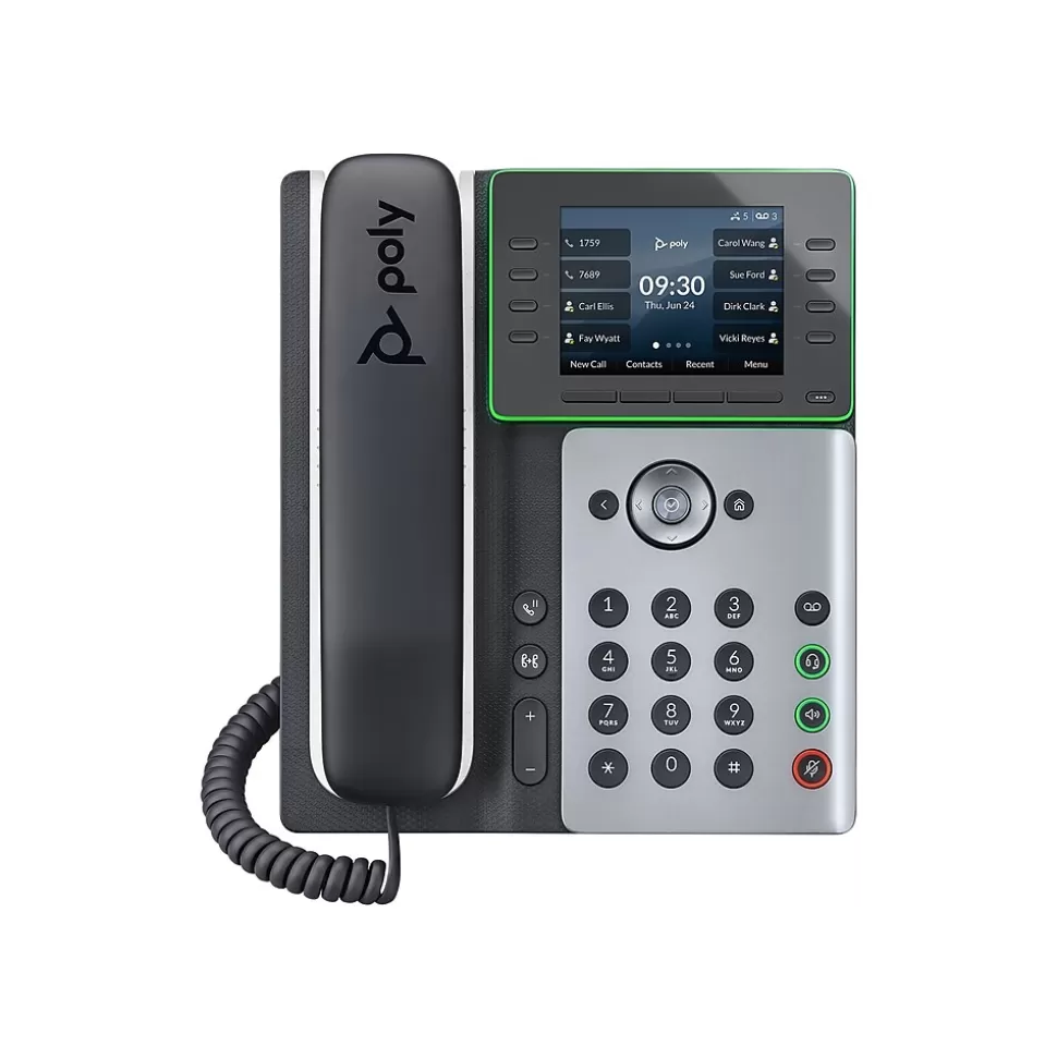 Poly Edge E320 VOIP Phone, Black/Silver (82M88AA) Fashion