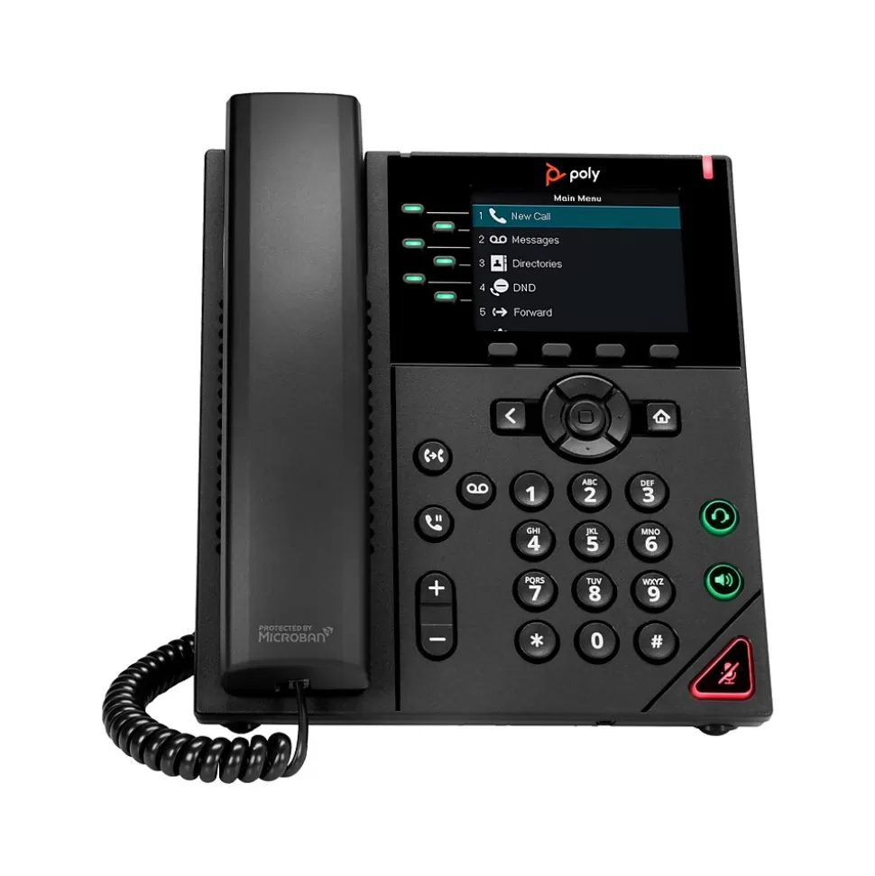 Poly VVX 350 6-Line VOIP Phone, Black (89B69AA#ABA) Discount
