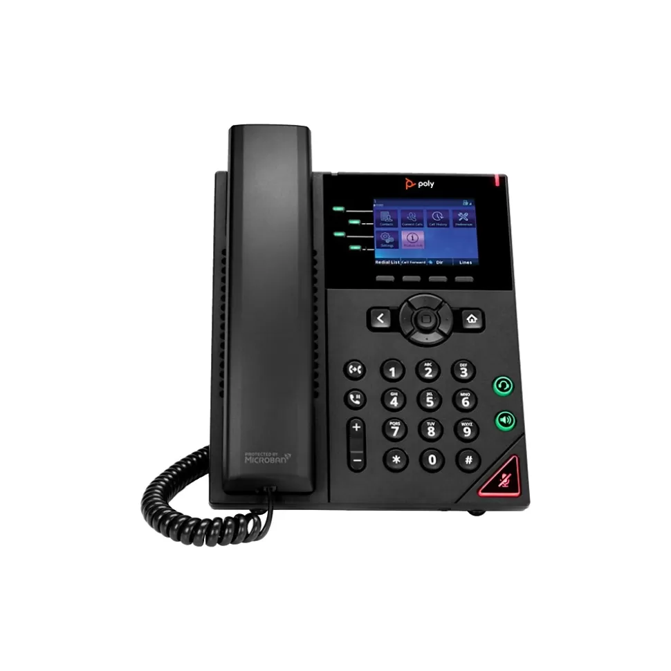 Poly VVX 250 4-Line VOIP Phone, Black (89K69AA#ABA) Flash Sale