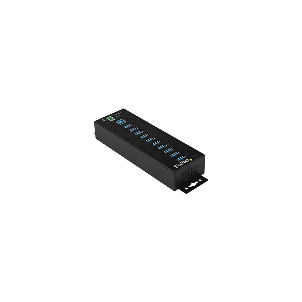 StarTech 10 Port USB Hub w/ Power Adapter - Metal Industrial USB 3.0 Data Hub - Din Rail, Wall & Desk Mount USB 3.1 Gen 15Gbps Hub Best