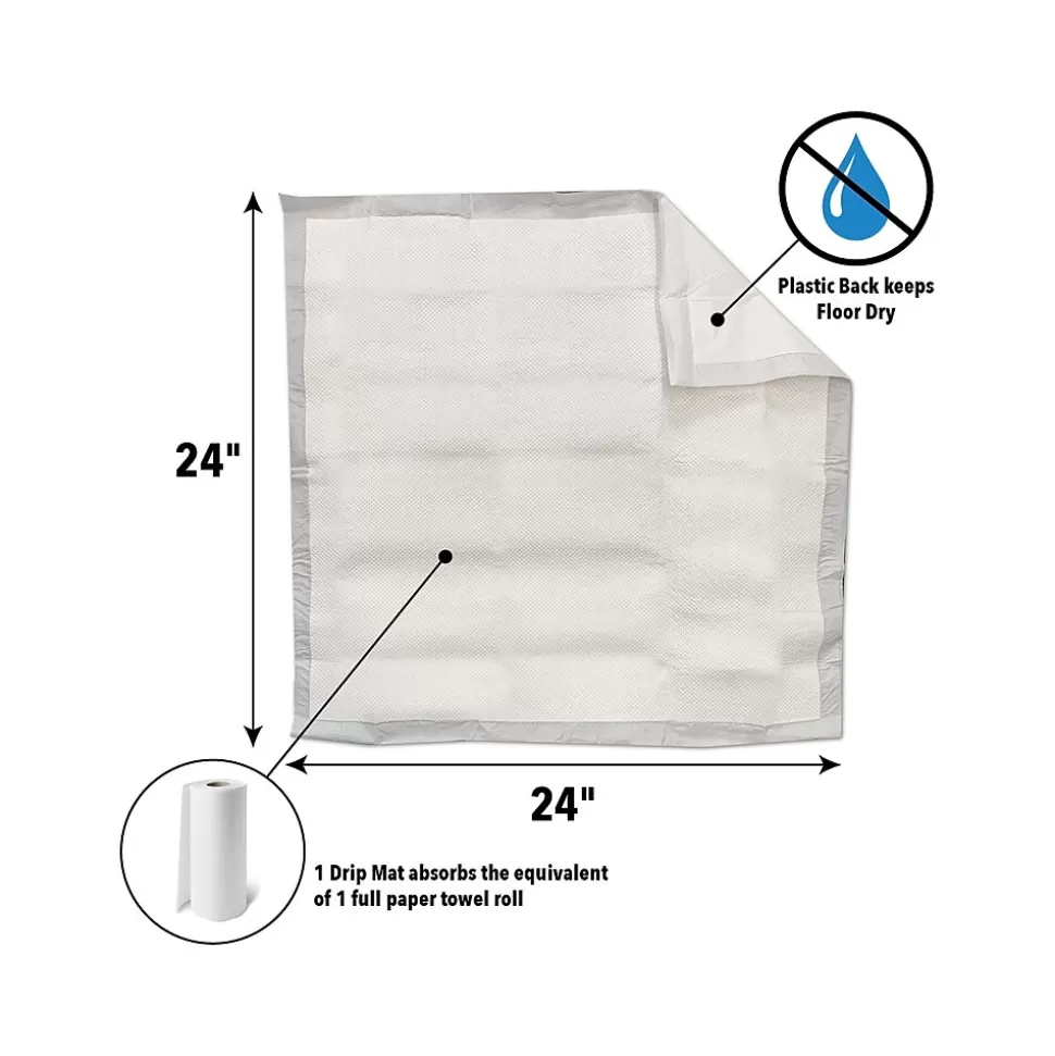 Quick Dam Drip Mat, 24", Up to 0.25 Gal. 100/Box (WUBM-100) Fashion