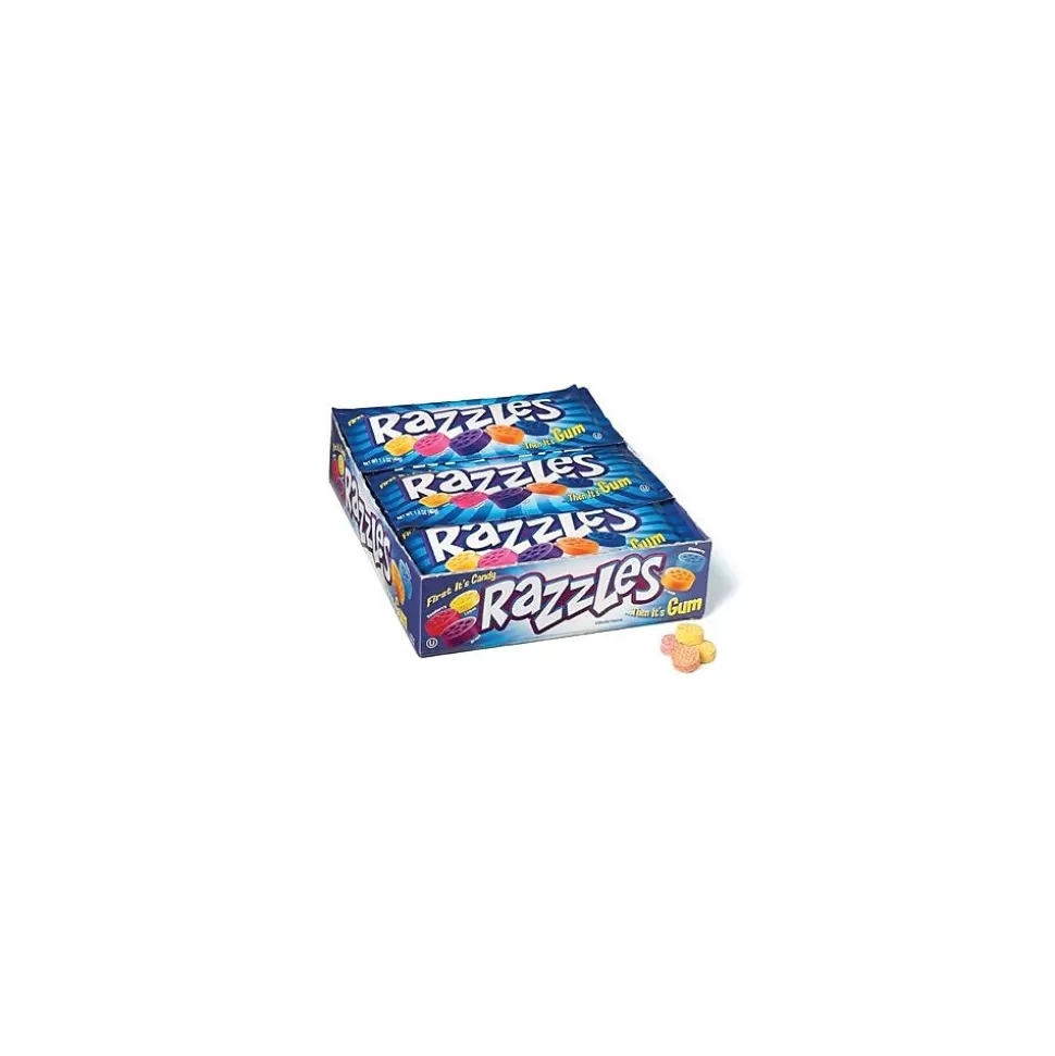 Razzles Assorted Fruit Gum, 1.4 oz., 24/Box (209-00142) Clearance