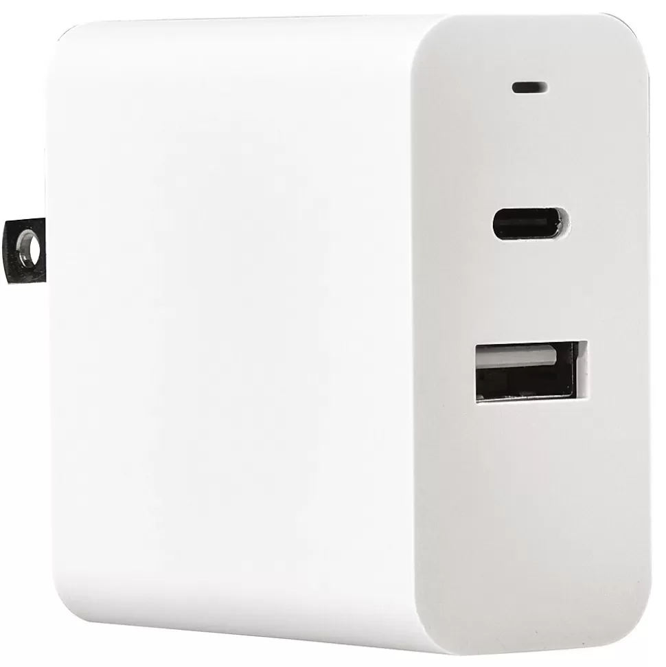 RCA Dual-Port USB-C and USB-A Wall Charger, White, (PCH30ACPDA) Flash Sale