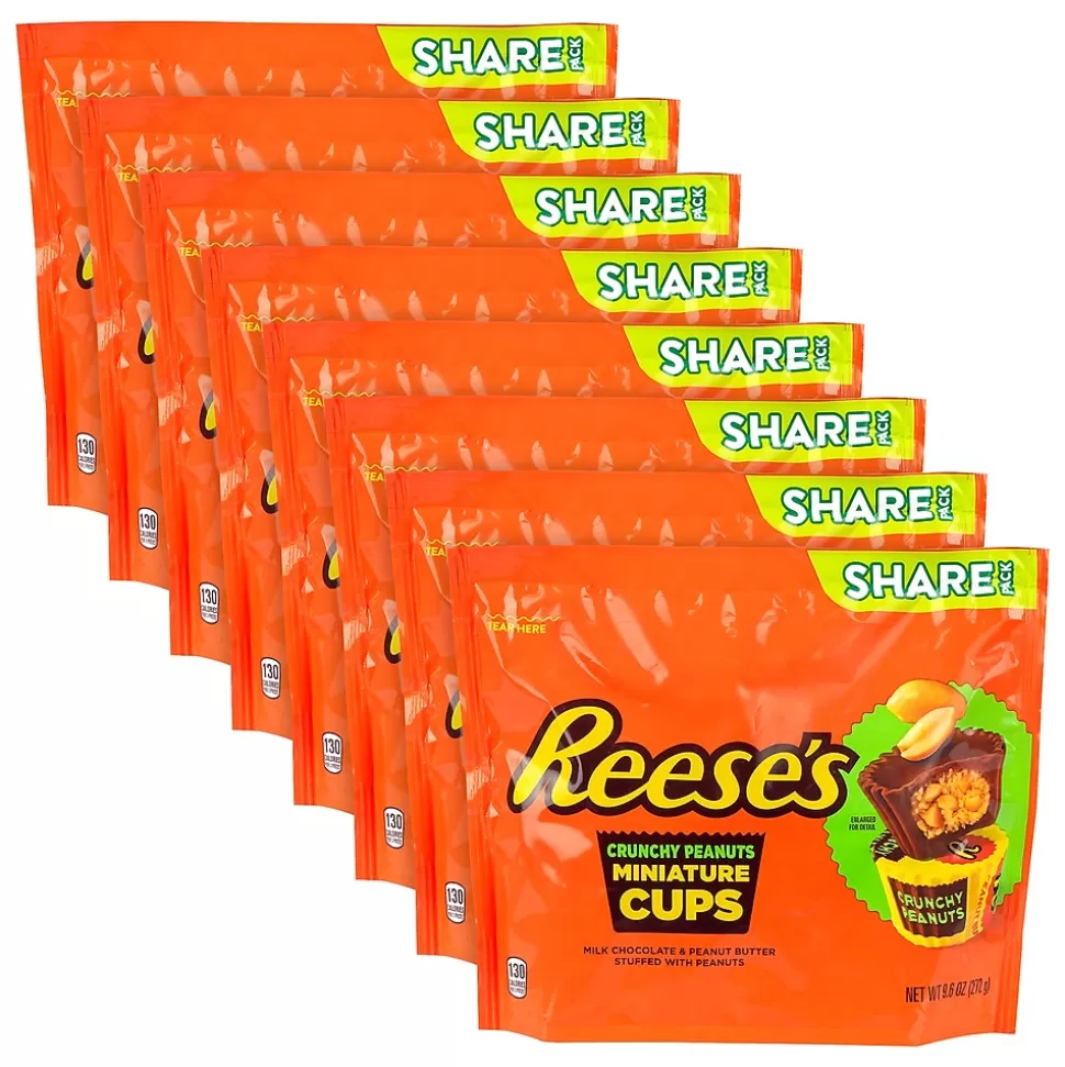 Reese's Crunchy Peanuts Miniature Cups Pouch, 9.6 oz, 8/Pack (220-02453) New