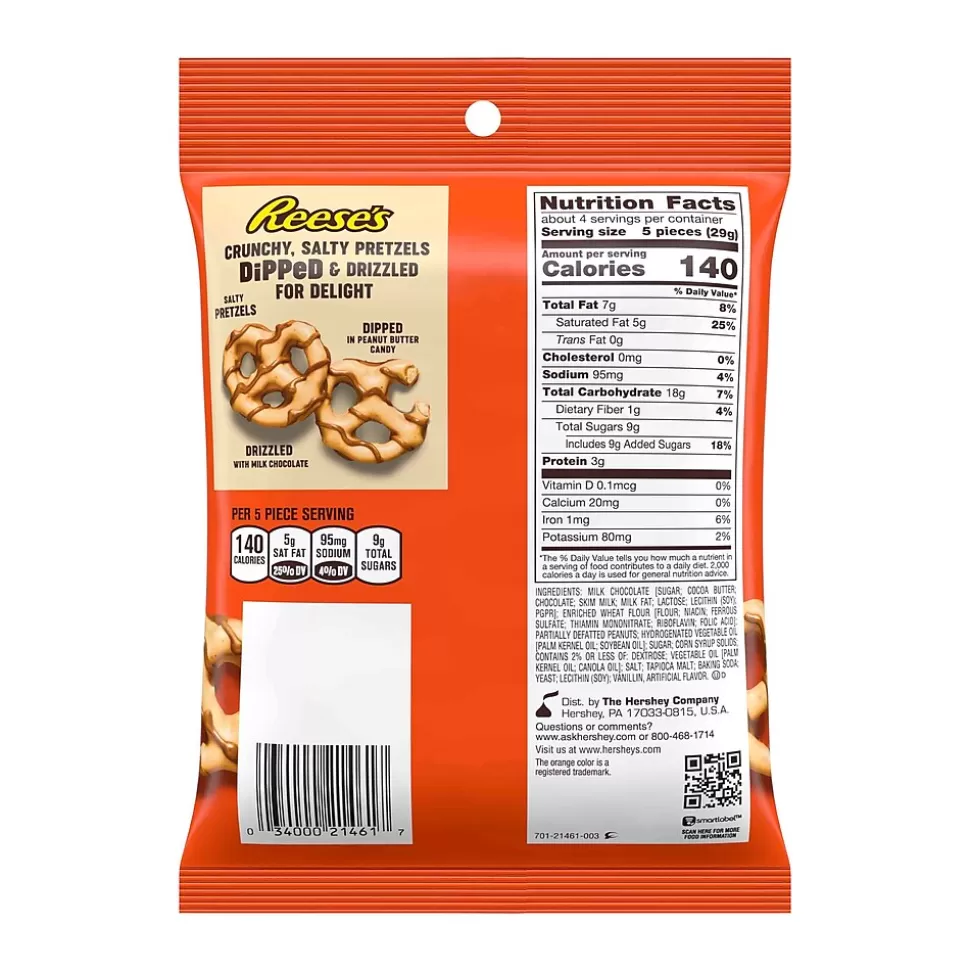 Reese's Dipped Gluten Free Chocolate Pretzels Twists, 4 Bags/Box (246-00288) Hot