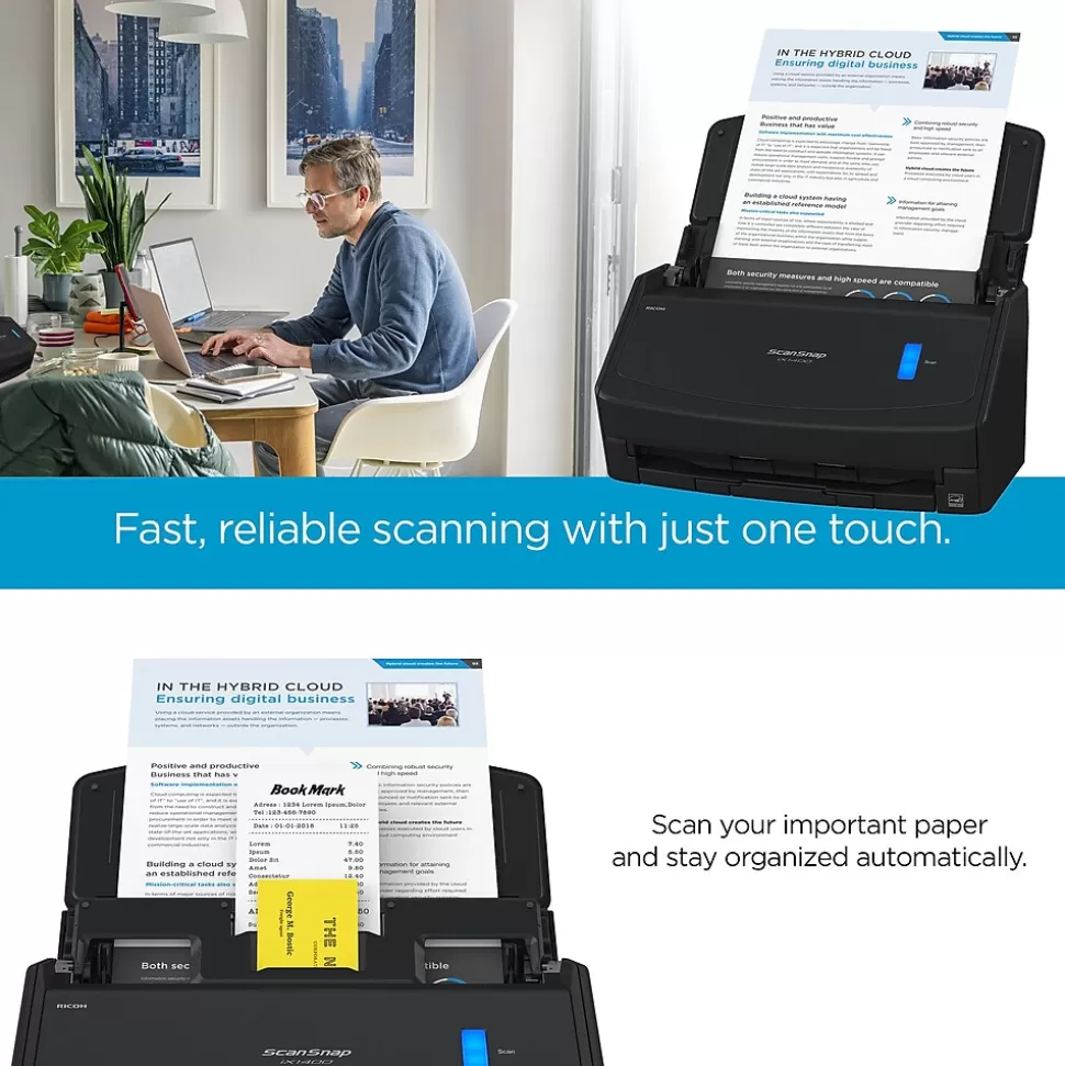 Ricoh ScanSnap IX1400 PA03820-B235 Duplex Document Scanner, Black Cheap
